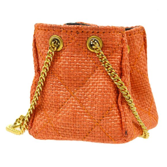 CHANEL Bags Chanel Mini Pouch Orange Straw Ak37965d Poshmark